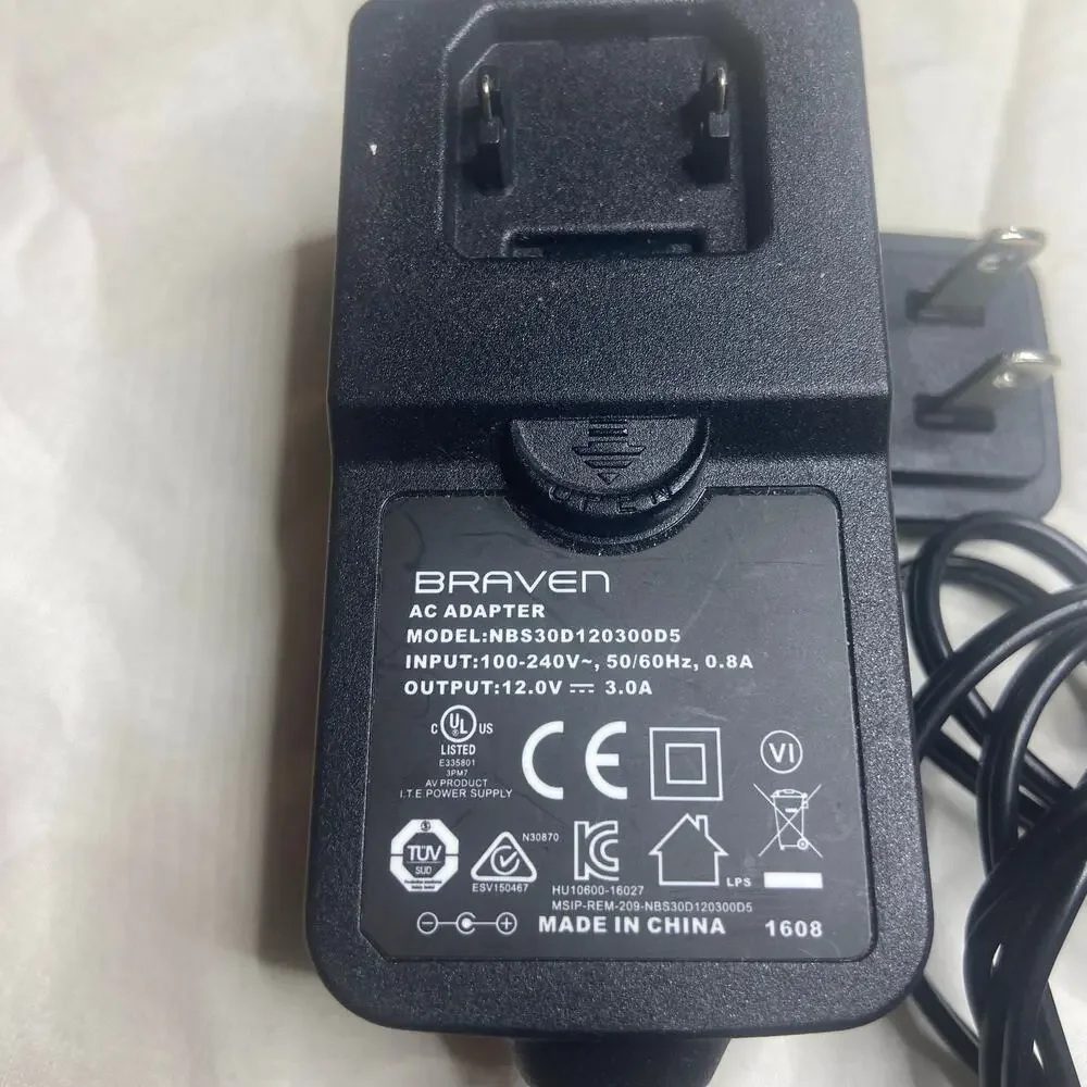 Braven AC Adapter NBS30D120300D5 IN 100-240V Out 12V  Original OEM Replacement